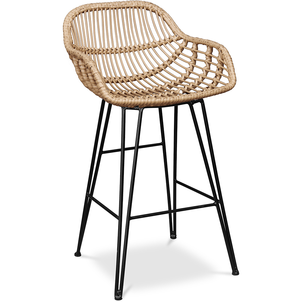  Buy Synthetic wicker bar stool 65cm - Many Dark Wood 59881 - in the EU