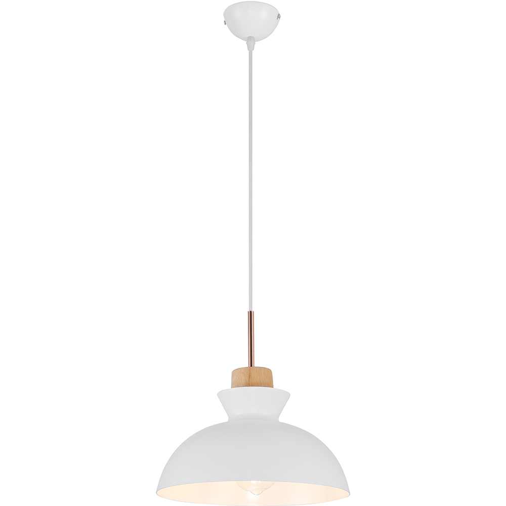  Buy Hanging Metal & Wood Nordic Lamp White 59842 - in the EU