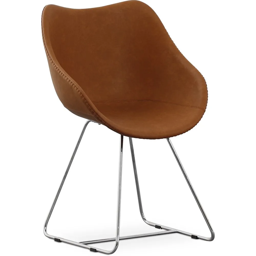 Dining Chair with Armrests - Leatherette - PU - Stylix - Black - Clun image 8
