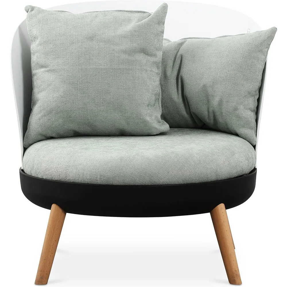 
Round Armchair - Upholstered in Linen - Scandinavian Design - Bella image 8