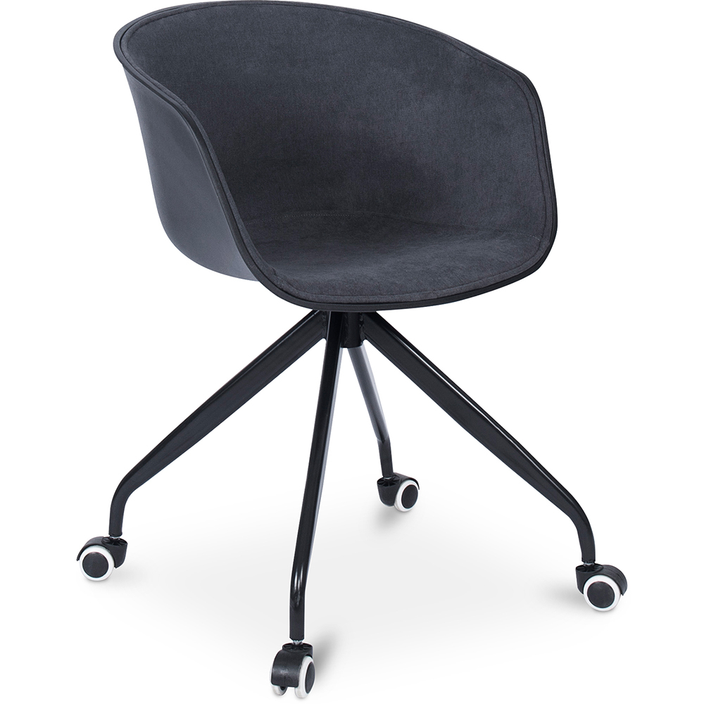  Buy Upholstered Office Chair with Armrests - Desk Chair with Castors - Black and White - Jodie Dark grey 59888 - in the EU