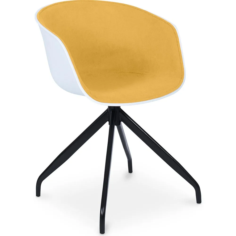 Upholstered Office Chair with Armrests - Black and White Desk Chair - Jodie image 8