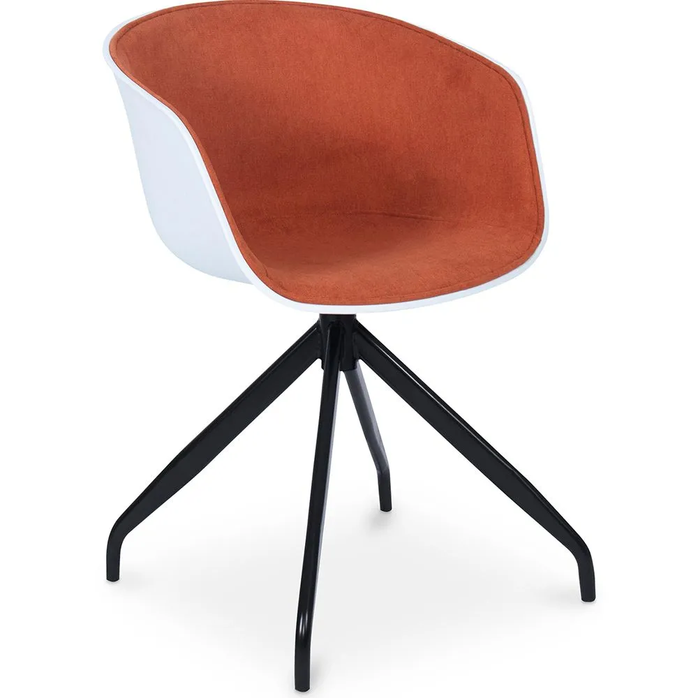 Upholstered Office Chair with Armrests - Black and White Desk Chair - Jodie image 8