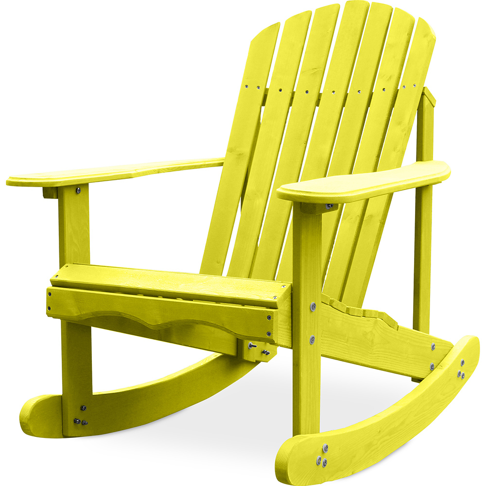  Buy Outdoor Chair with Armrests - Garden Chair - Adirondack - Wooden Rocking Chair - Adirondack Pastel yellow 59861 - in the EU