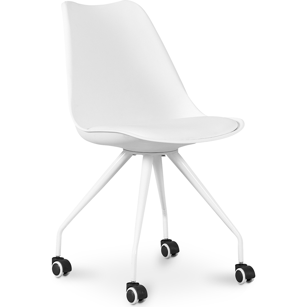  Buy Office Chair with Wheels - White Desk Chair - Canva White 59904 - in the EU