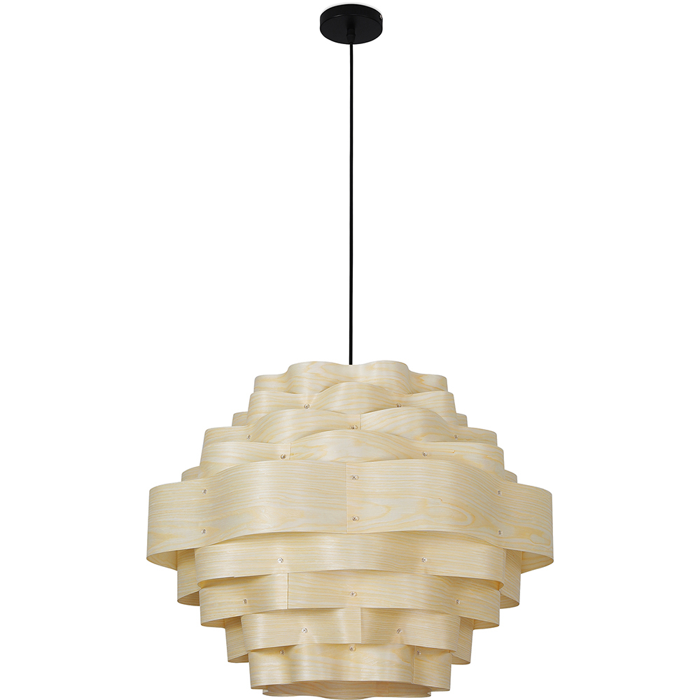  Buy Wooden Ceiling Lamp - Boho Bali Design Pendant Lamp - Aura Natural wood 59907 - in the EU