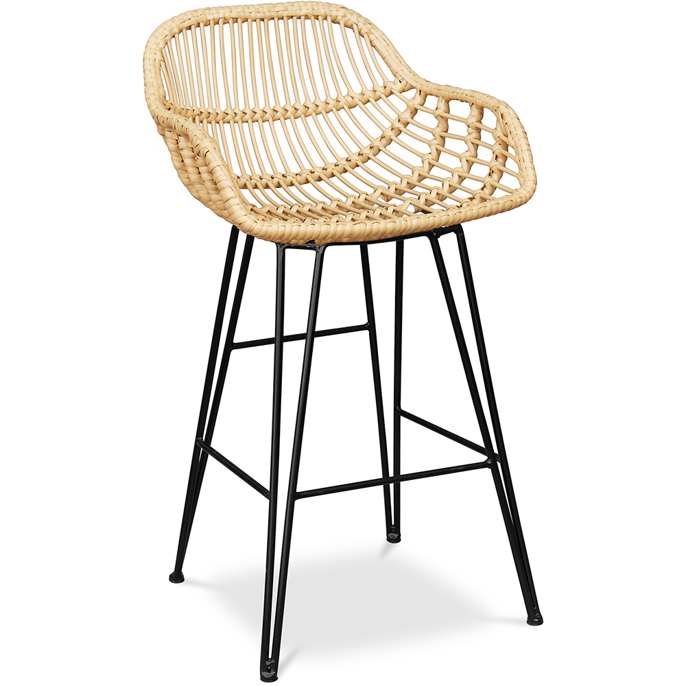  Buy Bar Stool with Armrests - Boho Bali Style - 65cm - Many Natural wood 59881 - in the EU