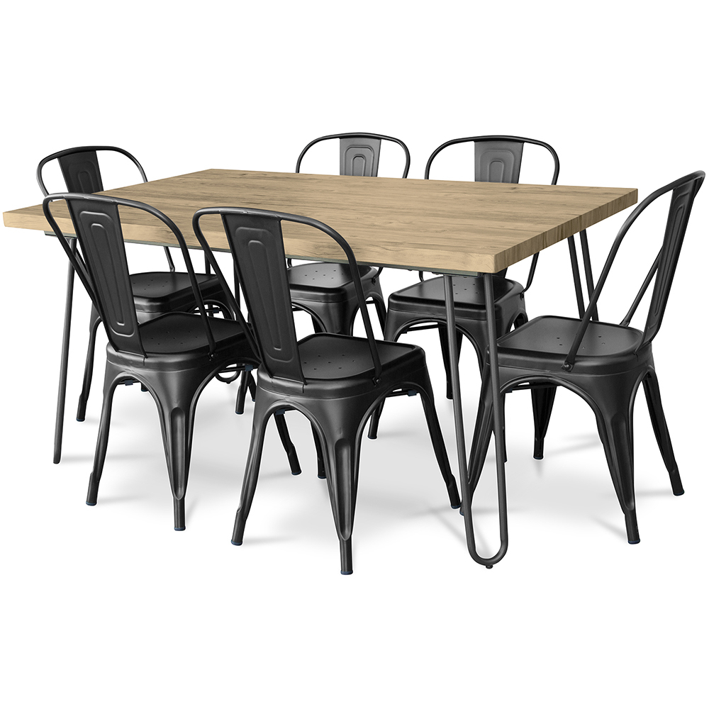  Buy Hairpin 120x90 Dining Table + X6 Stylix Chair Black 59922 - in the EU