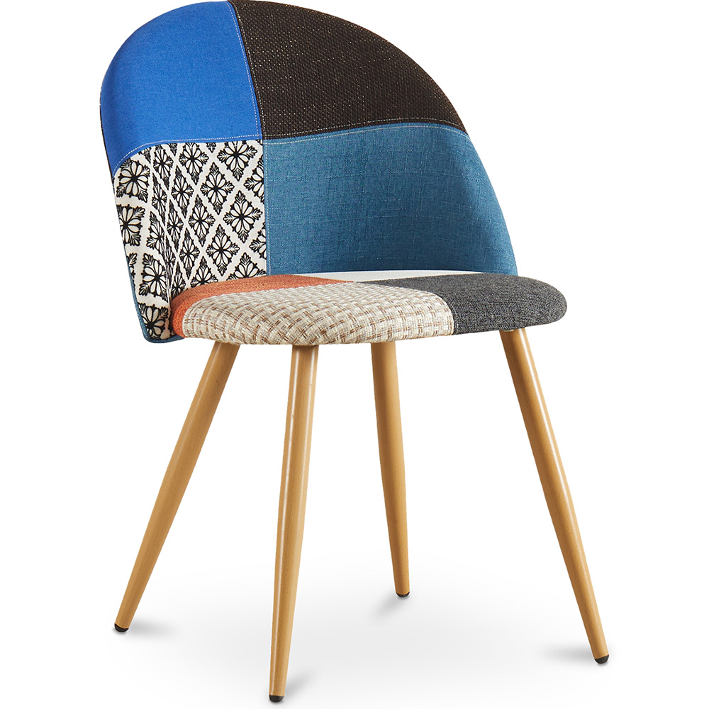  Buy Dining Chair - Upholstered in Patchwork - Scandinavian Style - Evelyne Multicolour 59936 - in the EU