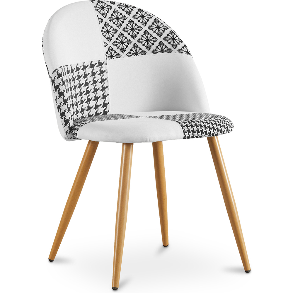  Buy Dining Chair - Upholstered in Black and White Patchwork - Evelyne White / Black 59937 - in the EU
