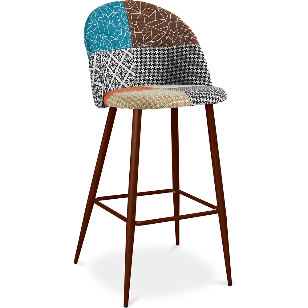  Buy Patchwork Upholstered Stool - Scandinavian Style - Patty Multicolour 59948 - in the EU