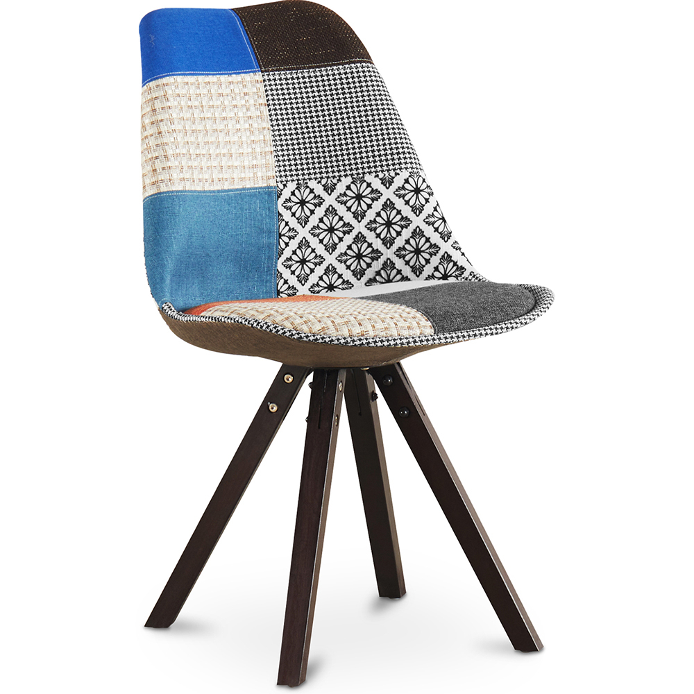 Buy Dining Chair Denisse Upholstered Scandi Design Dark Wooden Legs Premium - Patchwork Pixi Multicolour 59958 - in the EU