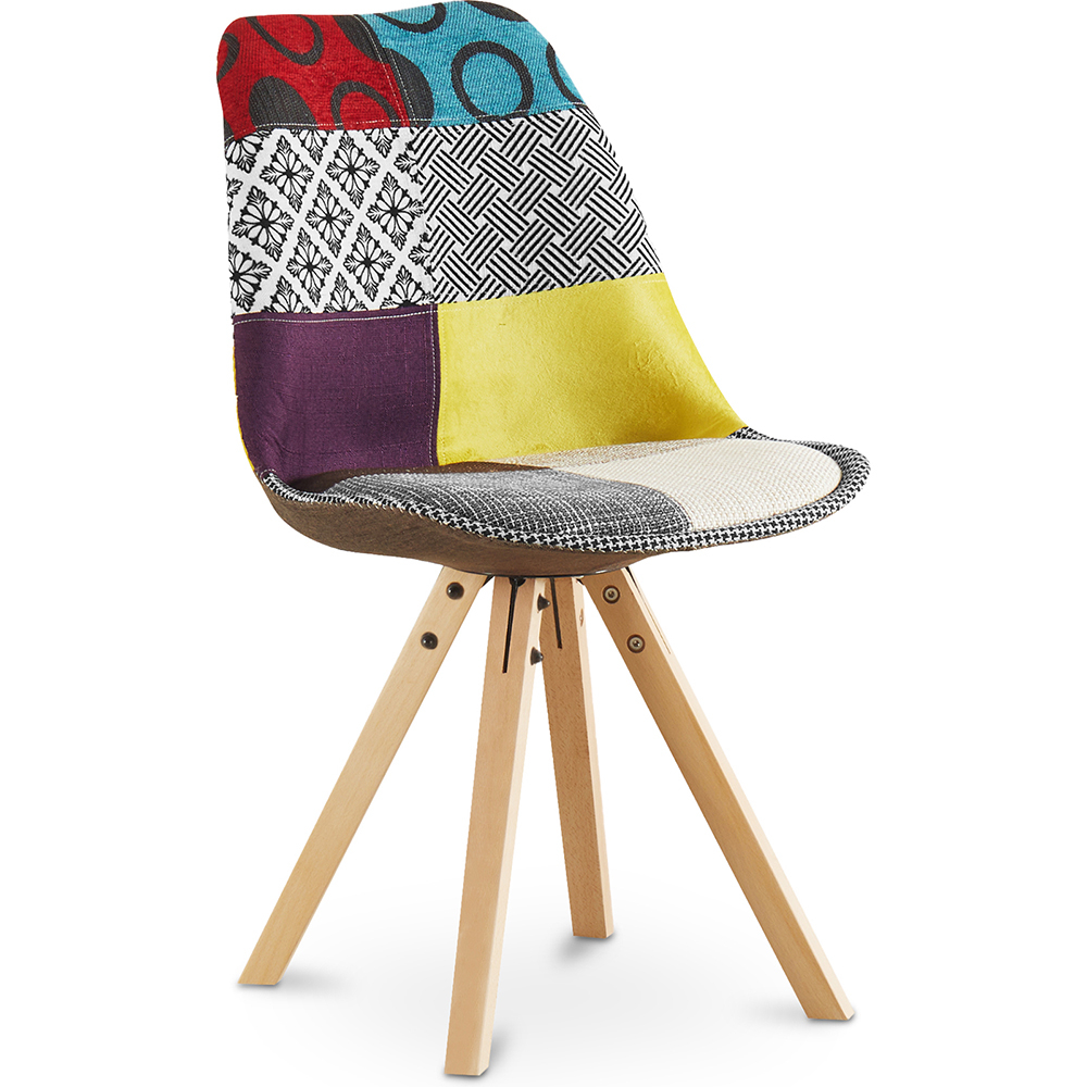  Buy Dining Chair - Upholstered in Patchwork - Ray Multicolour 59962 - in the EU