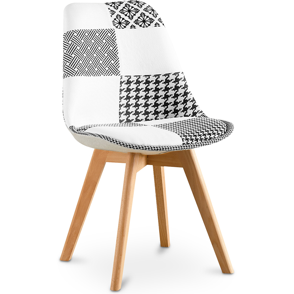  Buy Dining Chair - Black and White Patchwork Upholstery - New Edition - Sam White / Black 59974 - in the EU