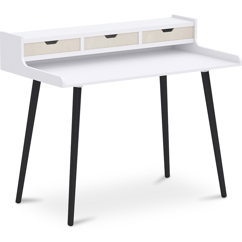  Buy Wooden Desk with Drawers - Scandinavian Design - Thora Natural Wood / White 59983 - in the EU