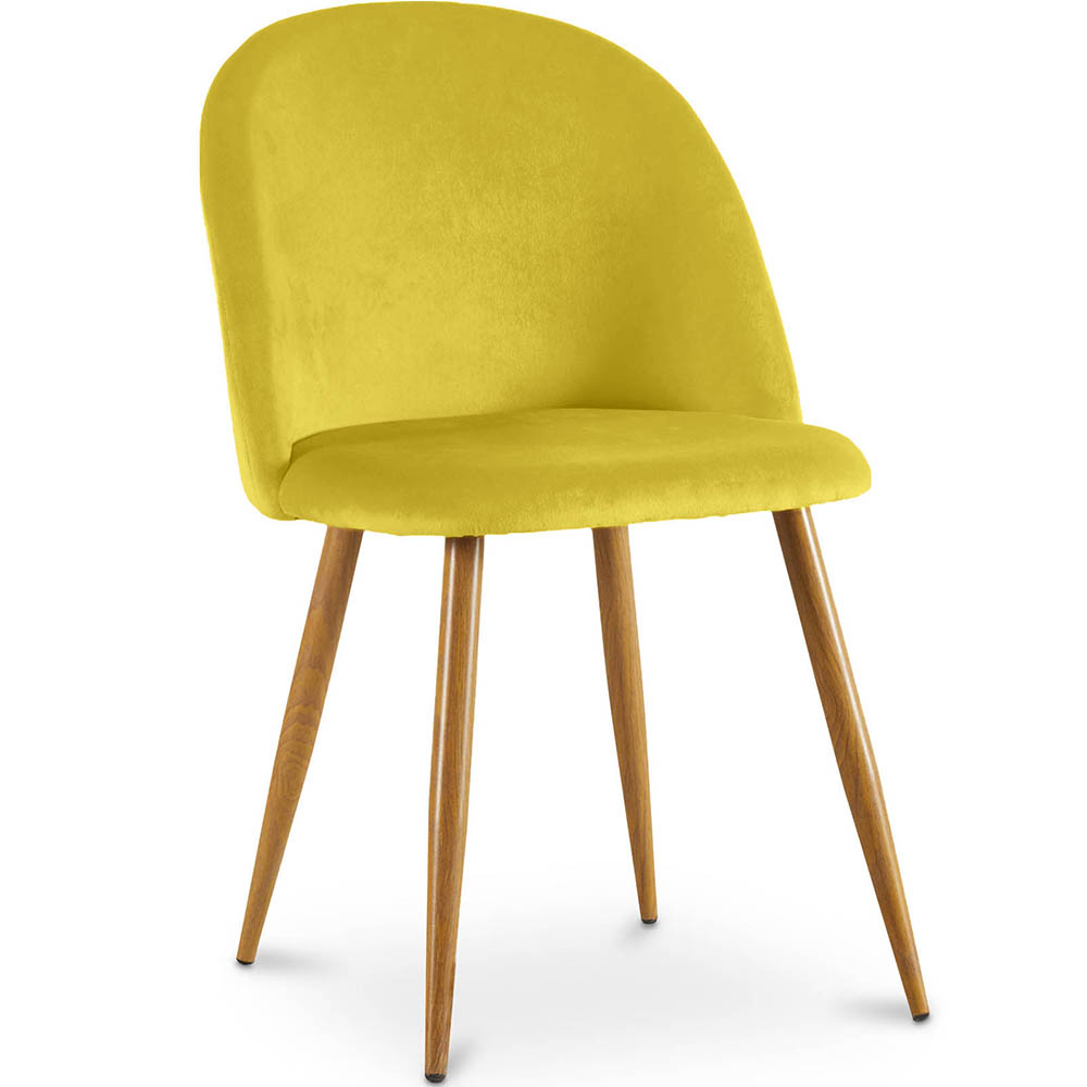  Buy Dining Chair - Velvet Upholstered - Scandinavian Style - Evelyne Yellow 59990 - in the EU