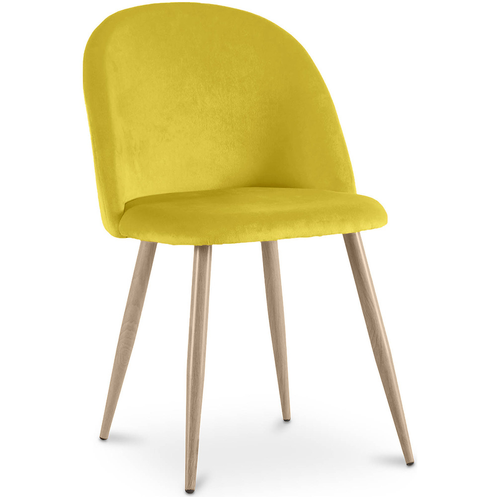 Buy Dining Chair - Velvet Upholstered - Scandinavian Style - Evelyne Yellow 59990 - in the EU