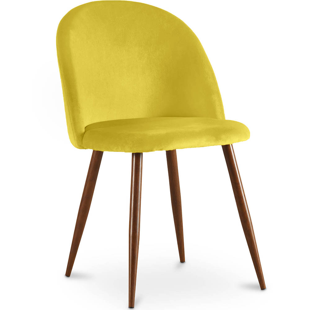  Buy Dining Chair - Upholstered in Velvet - Scandinavian Design - Evelyne Yellow 59991 - in the EU
