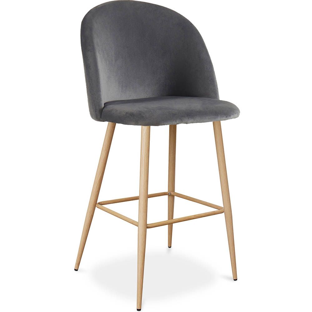 Velvet Upholstered Stool - Scandinavian Design - Evelyne image 8