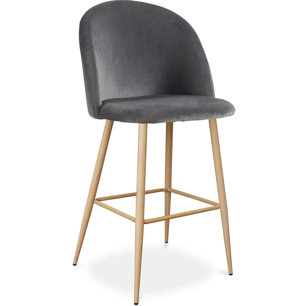 Velvet Upholstered Stool - Scandinavian Design - Evelyne image 8