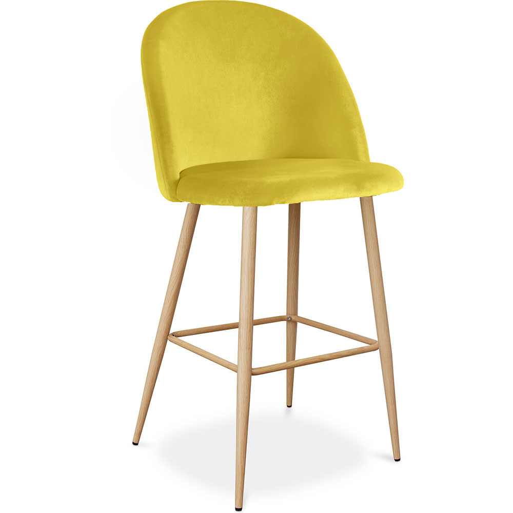  Buy Velvet Upholstered Stool - Scandinavian Design - Evelyne Yellow 59992 - in the EU