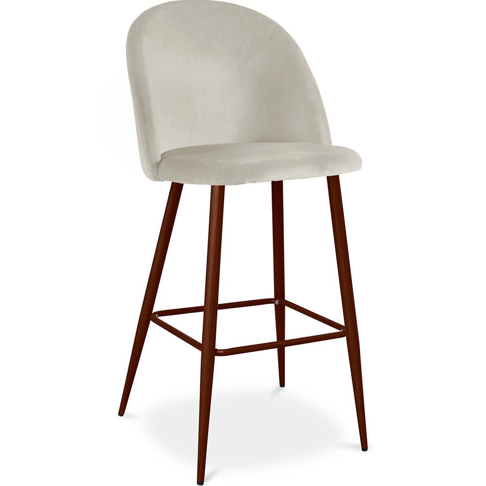 Velvet Upholstered Stool - Scandinavian Design - Evelyne image 8