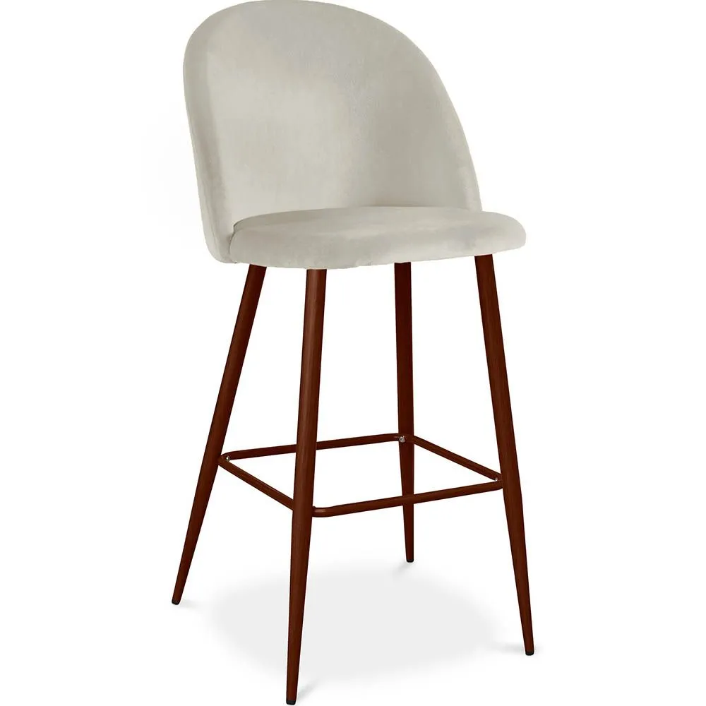 Velvet Upholstered Stool - Scandinavian Design - Evelyne image 8