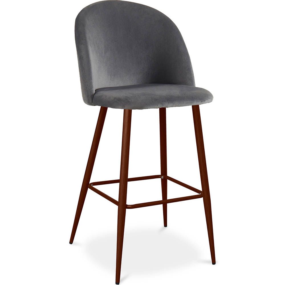 Velvet Upholstered Stool - Scandinavian Design - Evelyne image 8