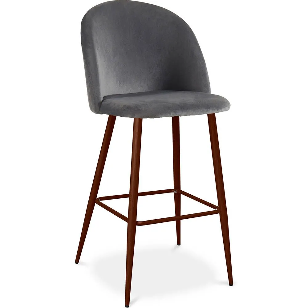 Velvet Upholstered Stool - Scandinavian Design - Evelyne image 8