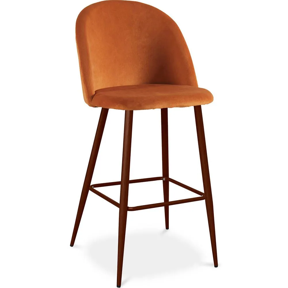 Velvet Upholstered Stool - Scandinavian Design - Evelyne image 8