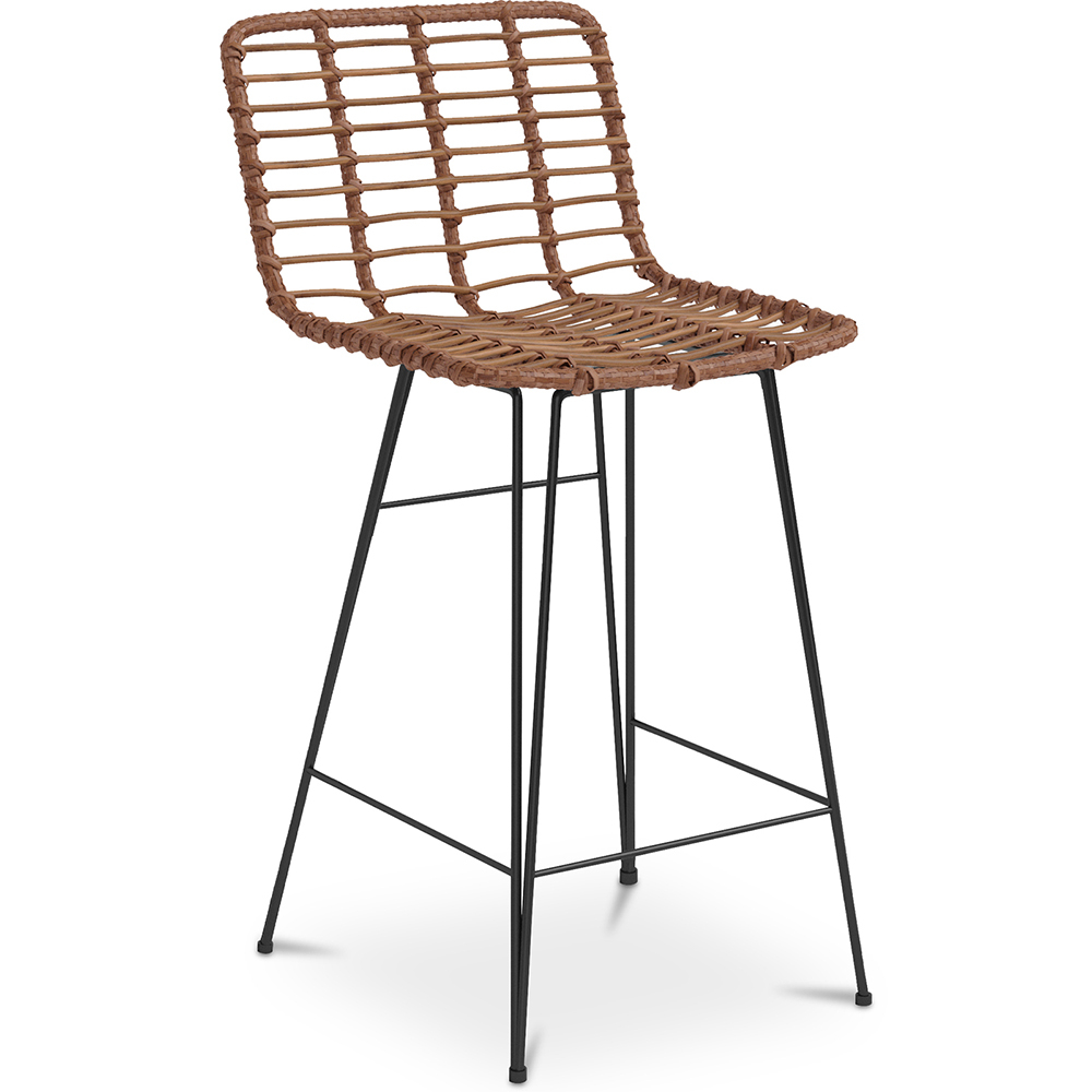  Buy Wicker Bar Stool with Backrest - Boho Bali Design - 75cm - Catori Natural wood 59995 - in the EU
