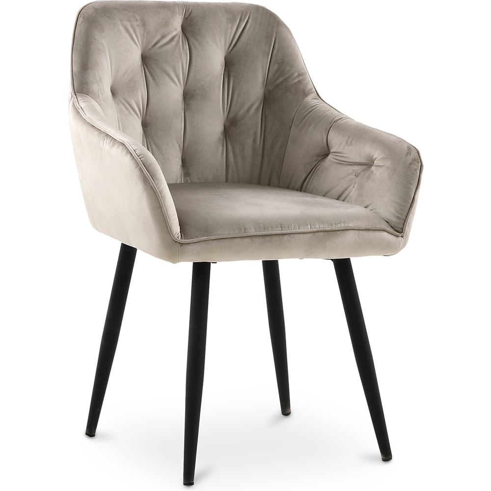  Buy Dining Chair with Armrests - Upholstered in Velvet - Alene Taupe 59998 - in the EU