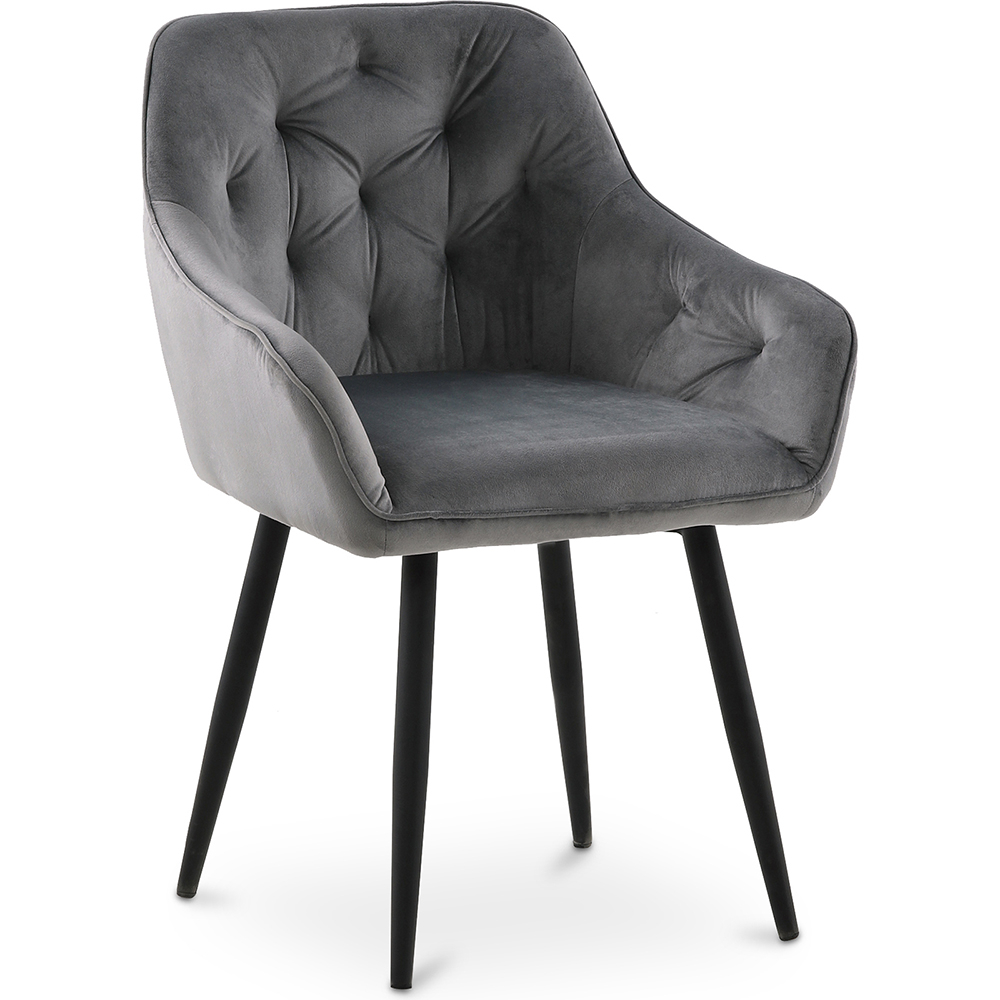  Buy Dining Chair with Armrests - Upholstered in Velvet - Alene Dark grey 59998 - in the EU