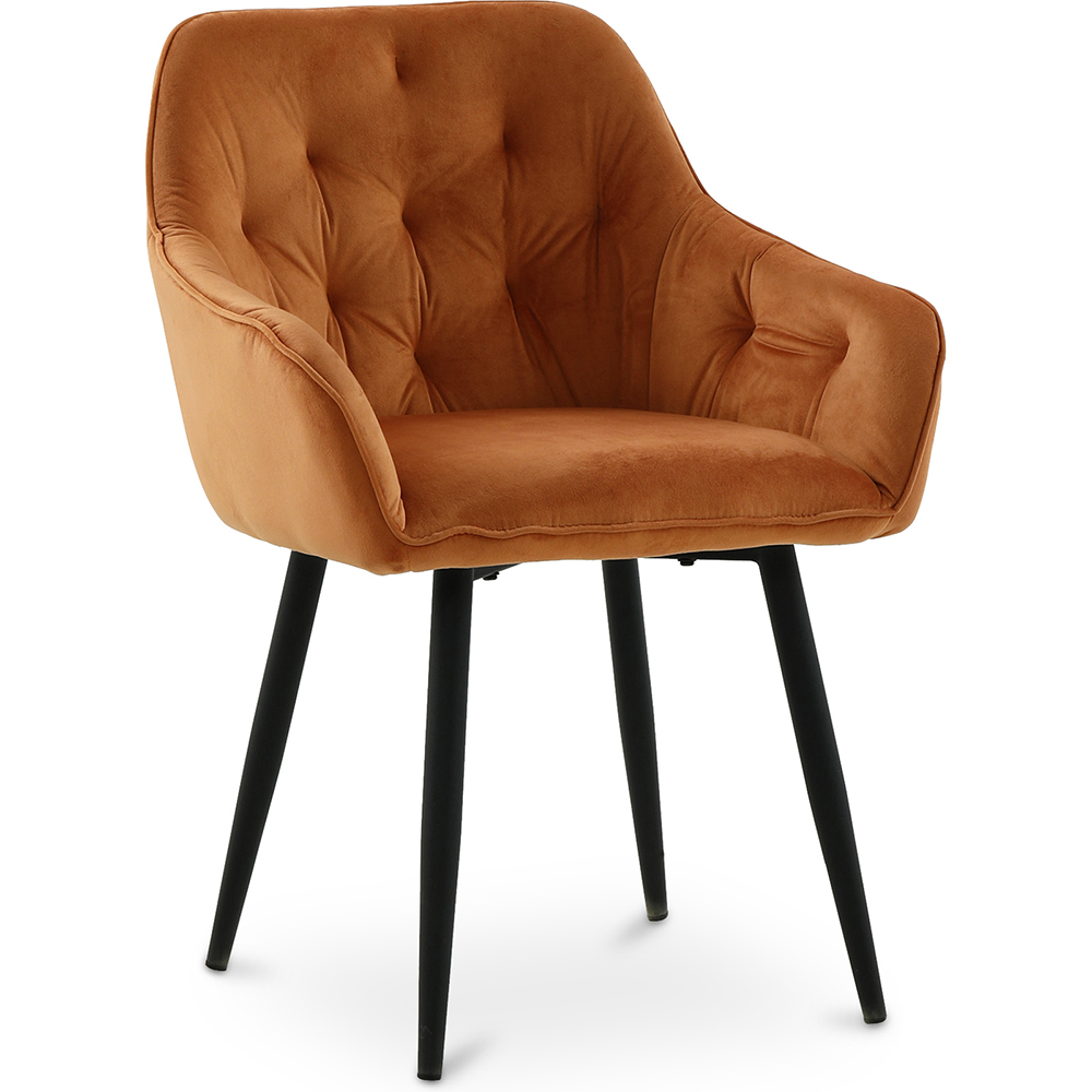  Buy Dining Chair with Armrests - Upholstered in Velvet - Alene Orange 59998 - in the EU