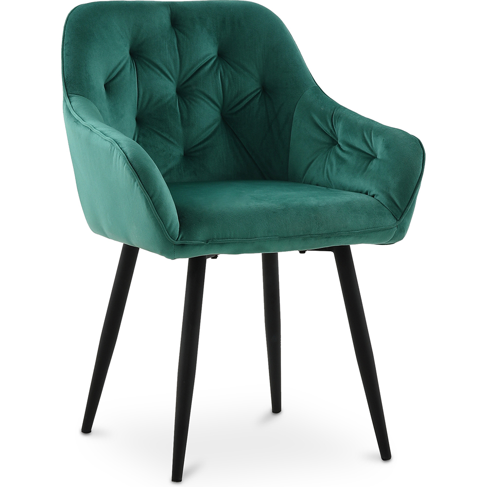  Buy Dining Chair with Armrests - Upholstered in Velvet - Alene Green 59998 - in the EU