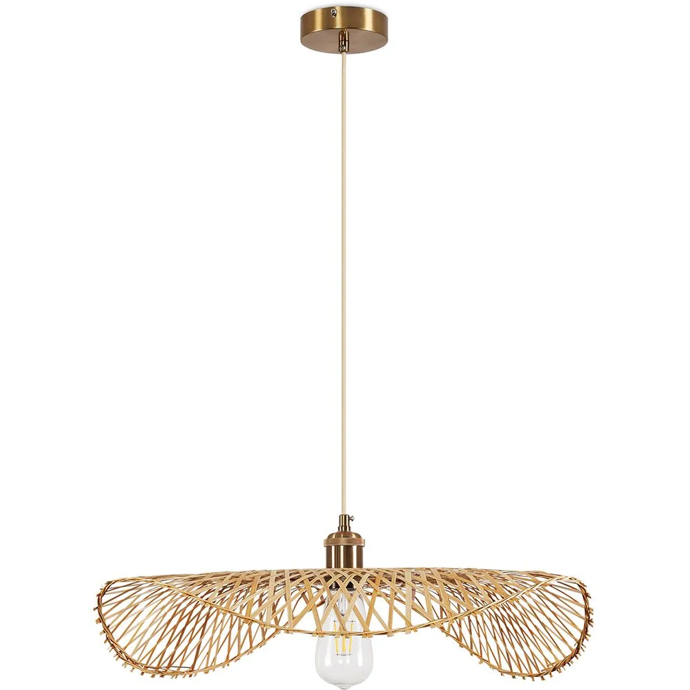 Bamboo Ceiling Lamp - Boho Bali Design Pendant Lamp - Bahati image 8