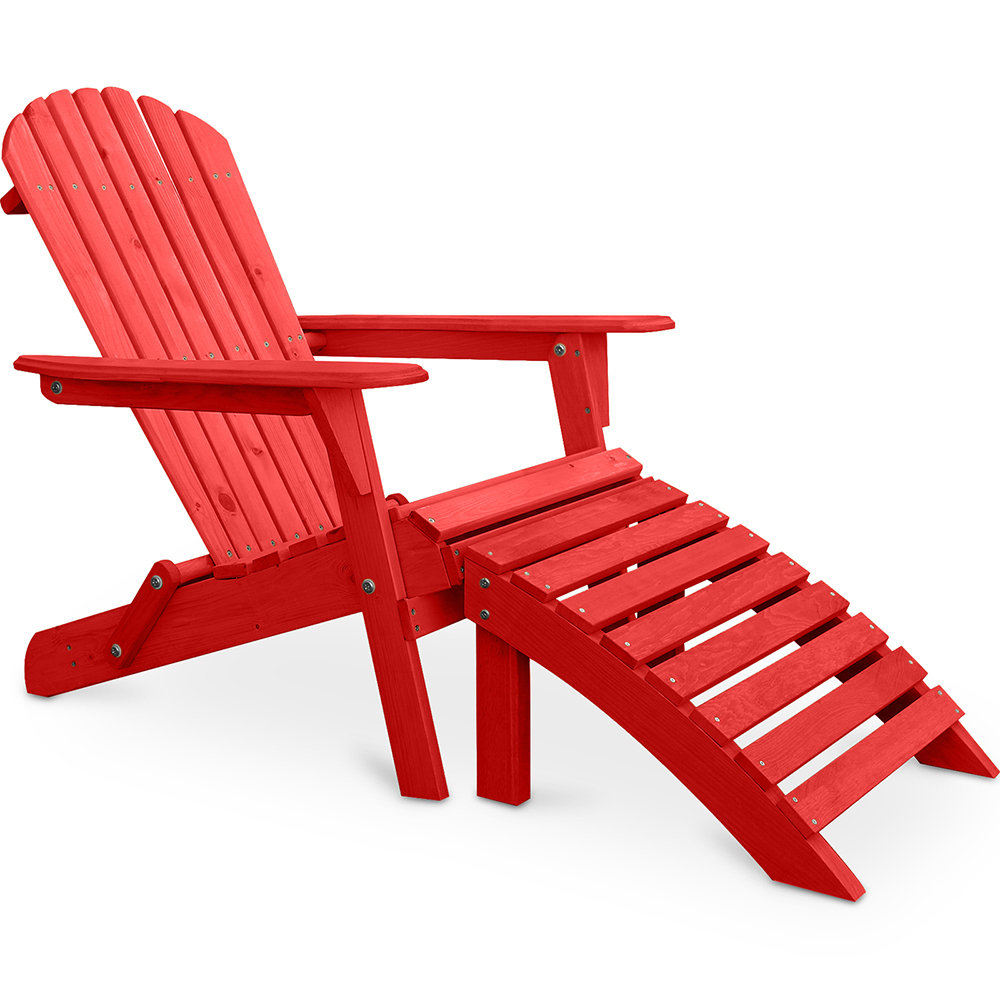 Buy Deck Chair with Footrest - Wooden Garden Chair - Alana Red 60009 - in the EU
