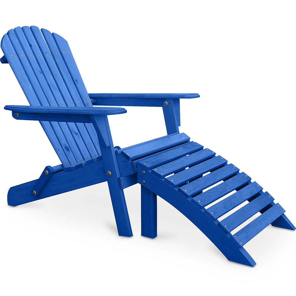  Buy Deck Chair with Footrest - Wooden Garden Chair - Alana Blue 60009 - in the EU