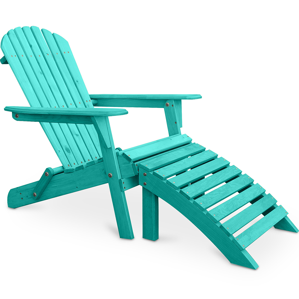  Buy Deck Chair with Footrest - Wooden Garden Chair - Alana Green 60009 - in the EU