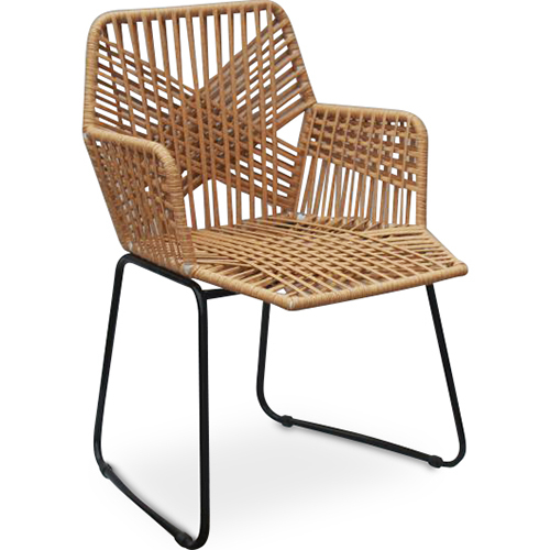  Buy Rattan Dining Chair - Garden Chair Boho Bali Design - Tale Black 60015 - in the EU