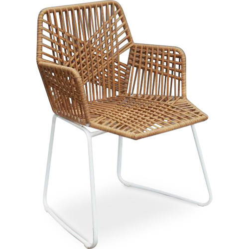  Buy Rattan Dining Chair - Garden Chair Boho Bali Design - Tale White 60015 - in the EU