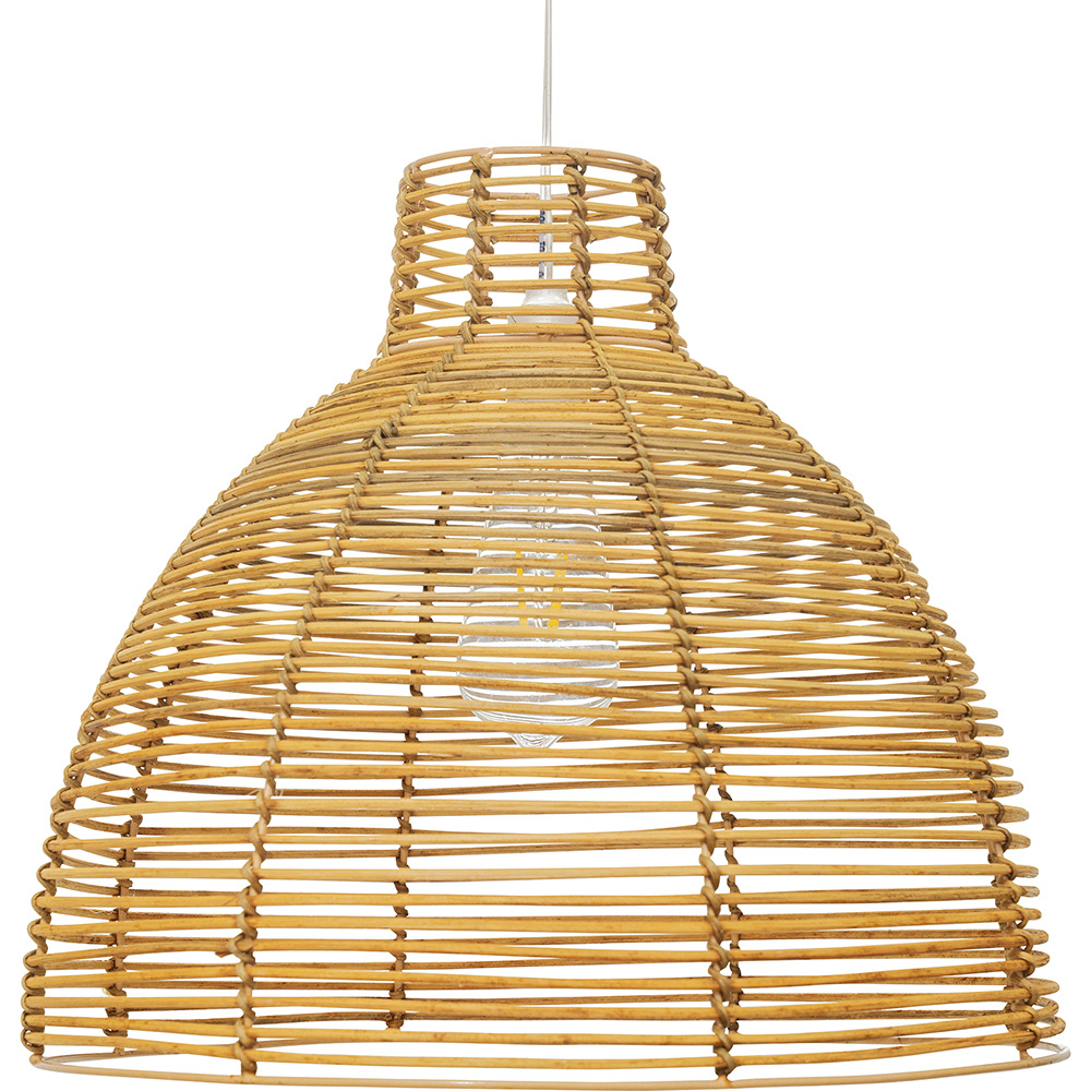 Buy Hanging Lamp Boho Bali Style Natural Rattan - Can Natural wood 60033 - in the EU