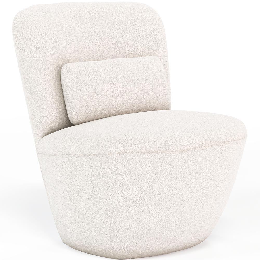  Buy Design Armchair - Upholstered in Bouclé Fabric - Carla White 60071 - in the EU