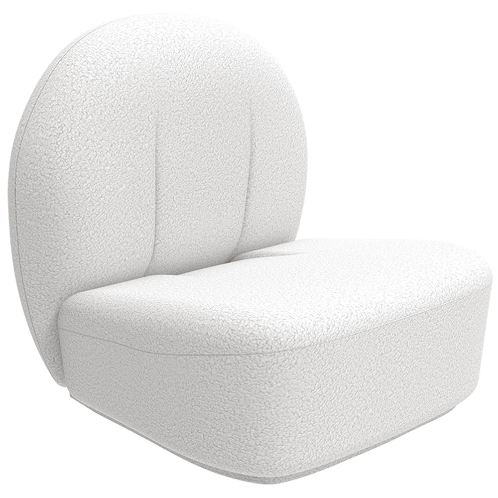  Buy Design Armchair - Upholstered in Bouclé Fabric - Loraine White 60072 - in the EU