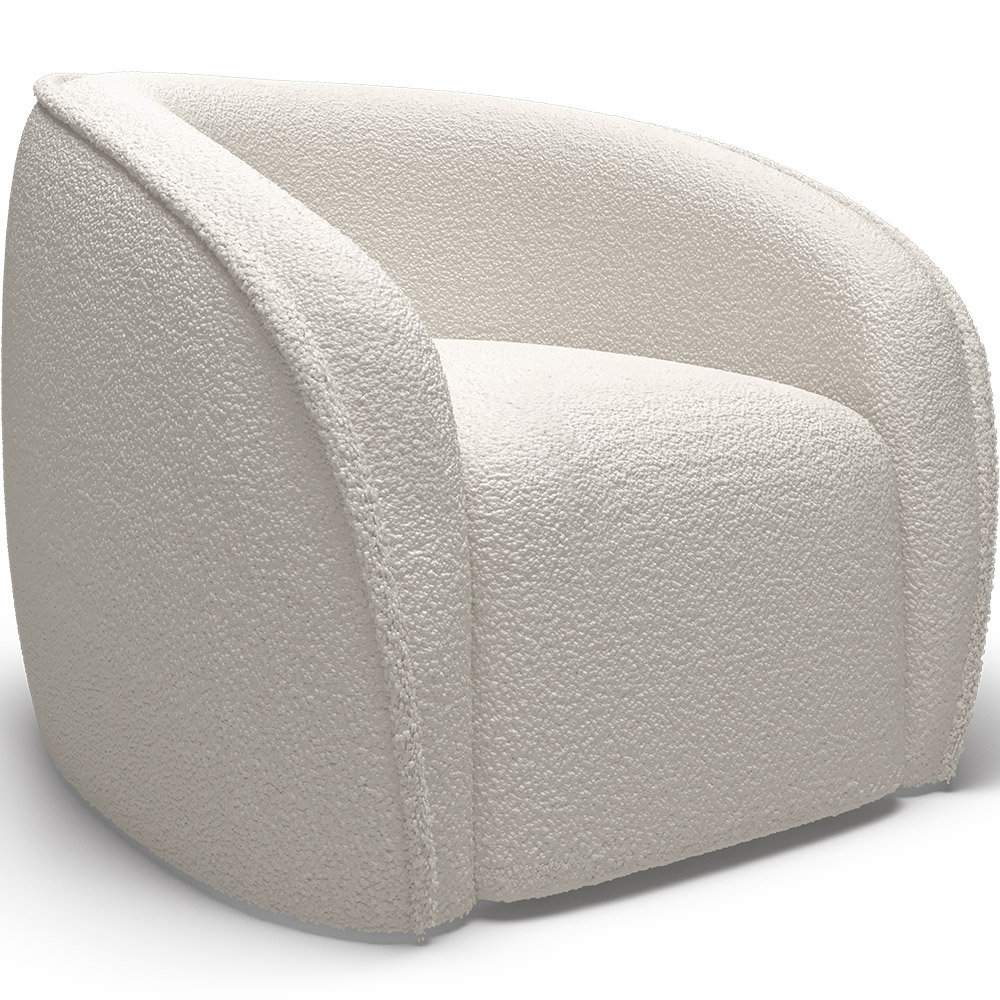  Buy Armchair with Armrests - Upholstered in Boucle Fabric - Seral White 60080 - in the EU