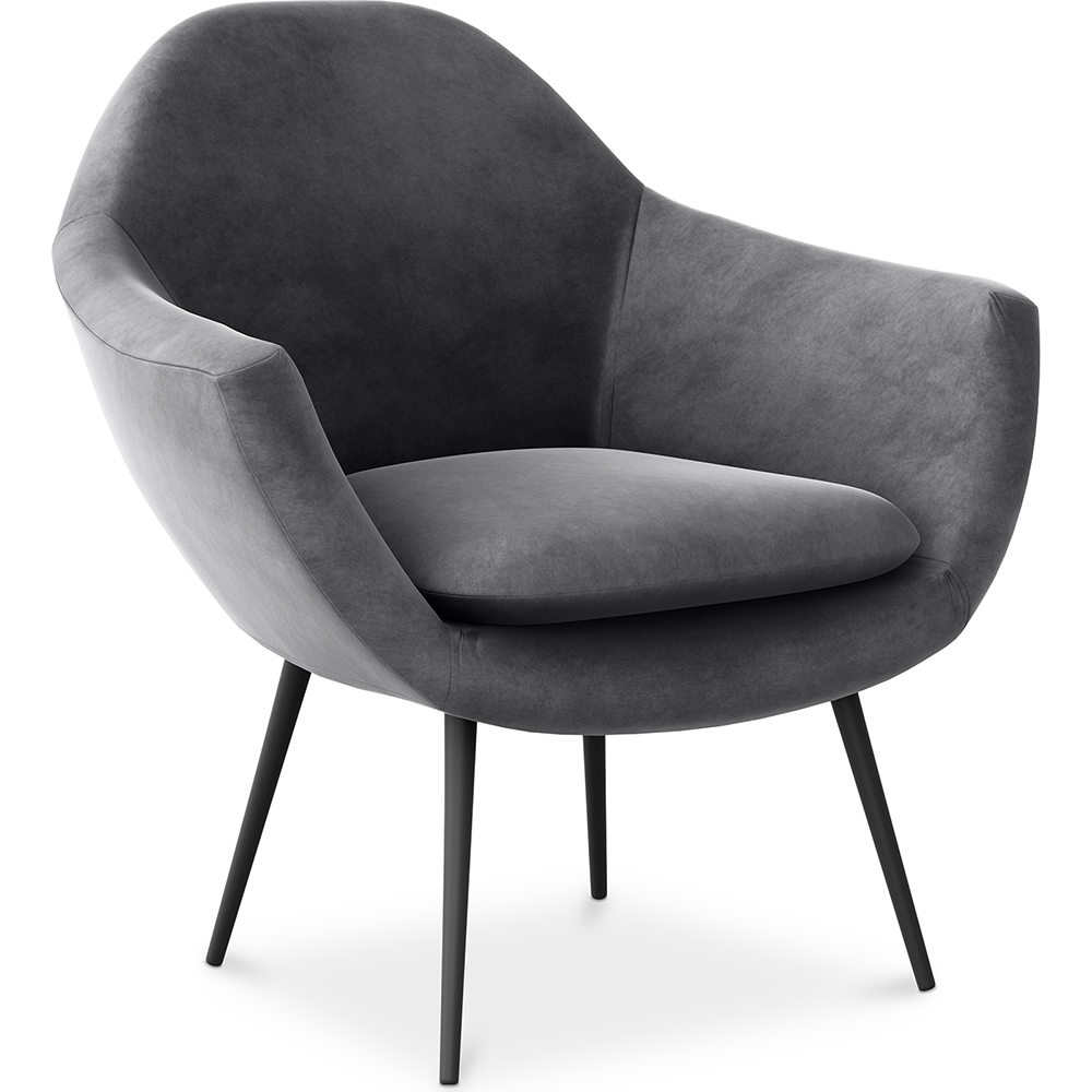  Buy Velvet upholstered armchair - Dena Dark grey 60087 - in the EU
