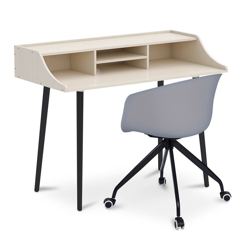  Buy Wooden Desk - Scandinavian Design - Torkel + Designer Office Chair - Joan Grey 60066 - in the EU