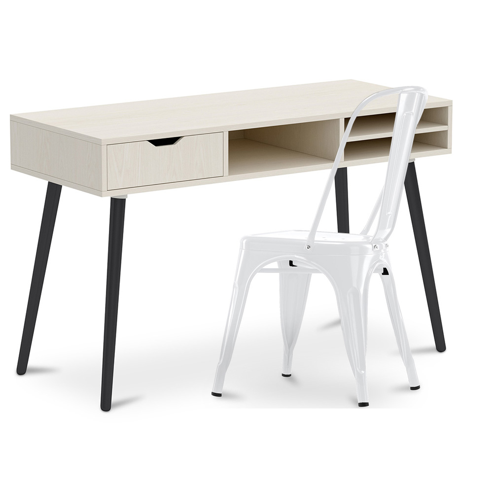  Buy Wooden Desk - Scandinavian Design - Beckett + Dining Chair - Stylix White 60065 - in the EU