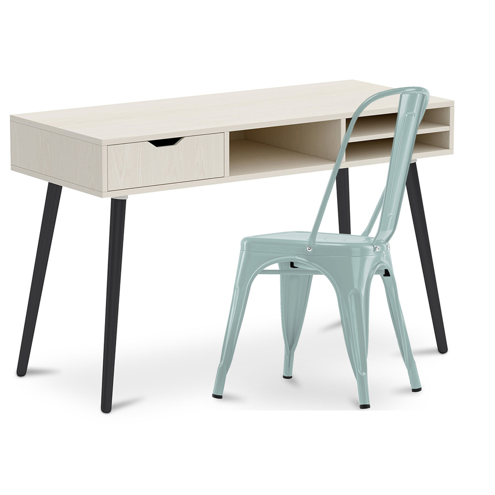  Buy Wooden Desk - Scandinavian Design - Beckett + Dining Chair - Stylix Pastel green 60065 - in the EU