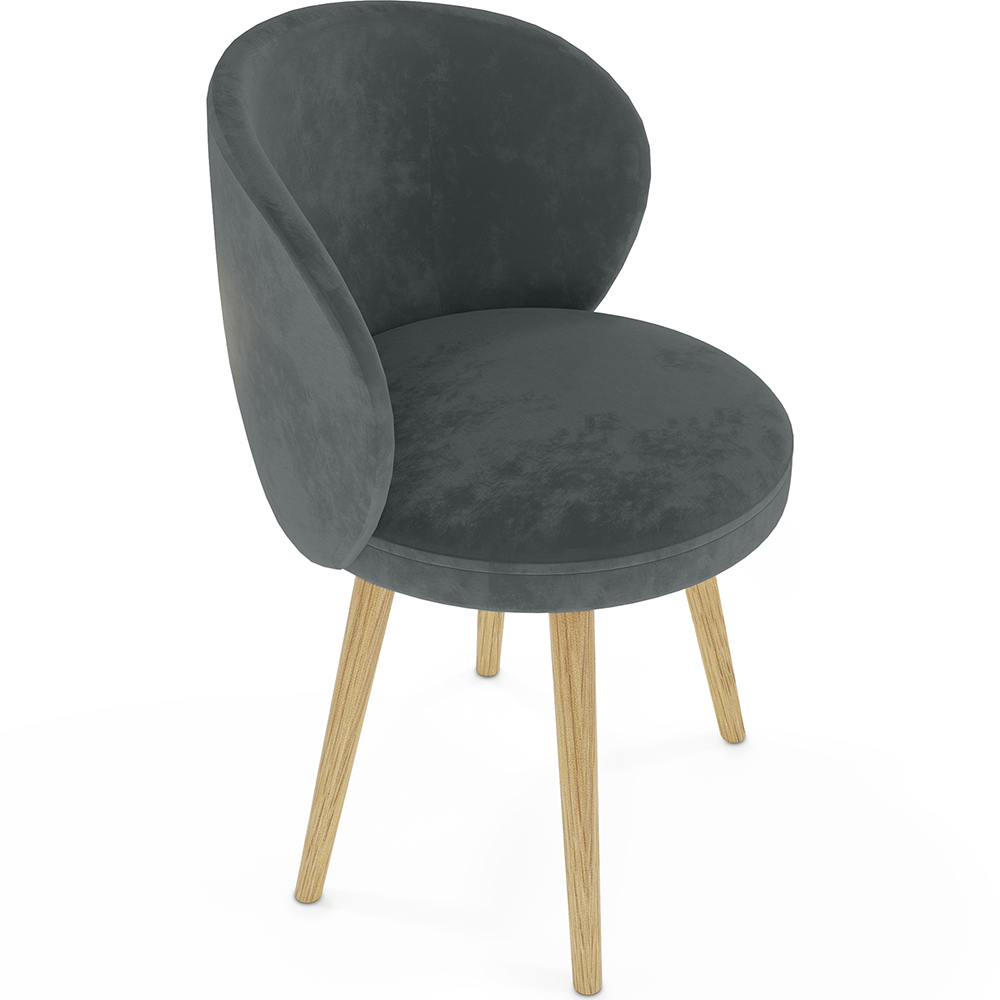  Buy Designer Armchair - Upholstered in Velvet - Yuna Dark grey 60081 - in the EU